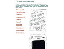 Tablet Screenshot of lennonfbifiles.com